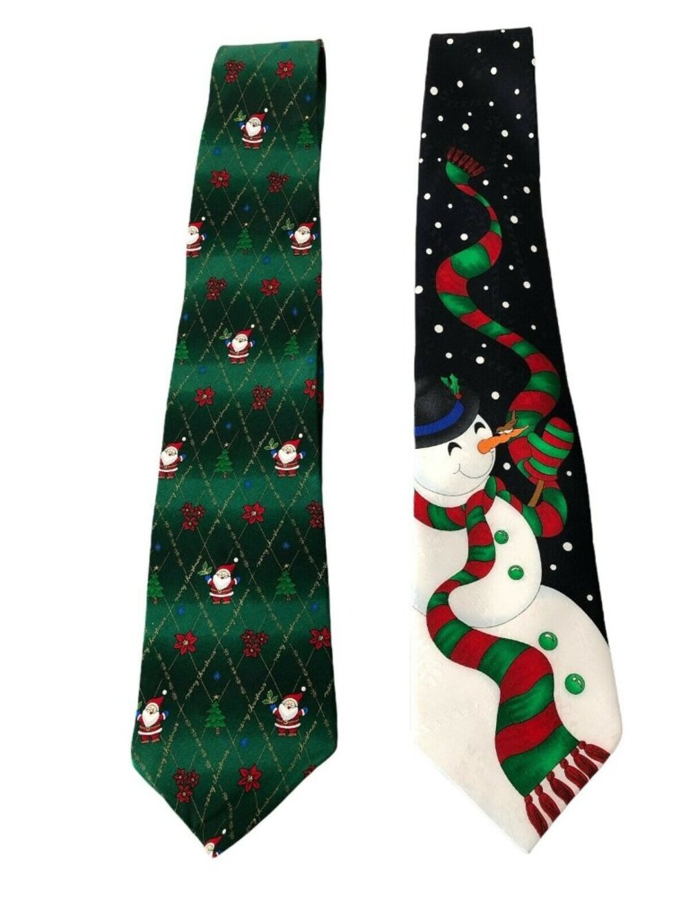 Neck Tie Yule Tie Greetings Hallmark Winter Holiday Christmas Snowman Navy Santa